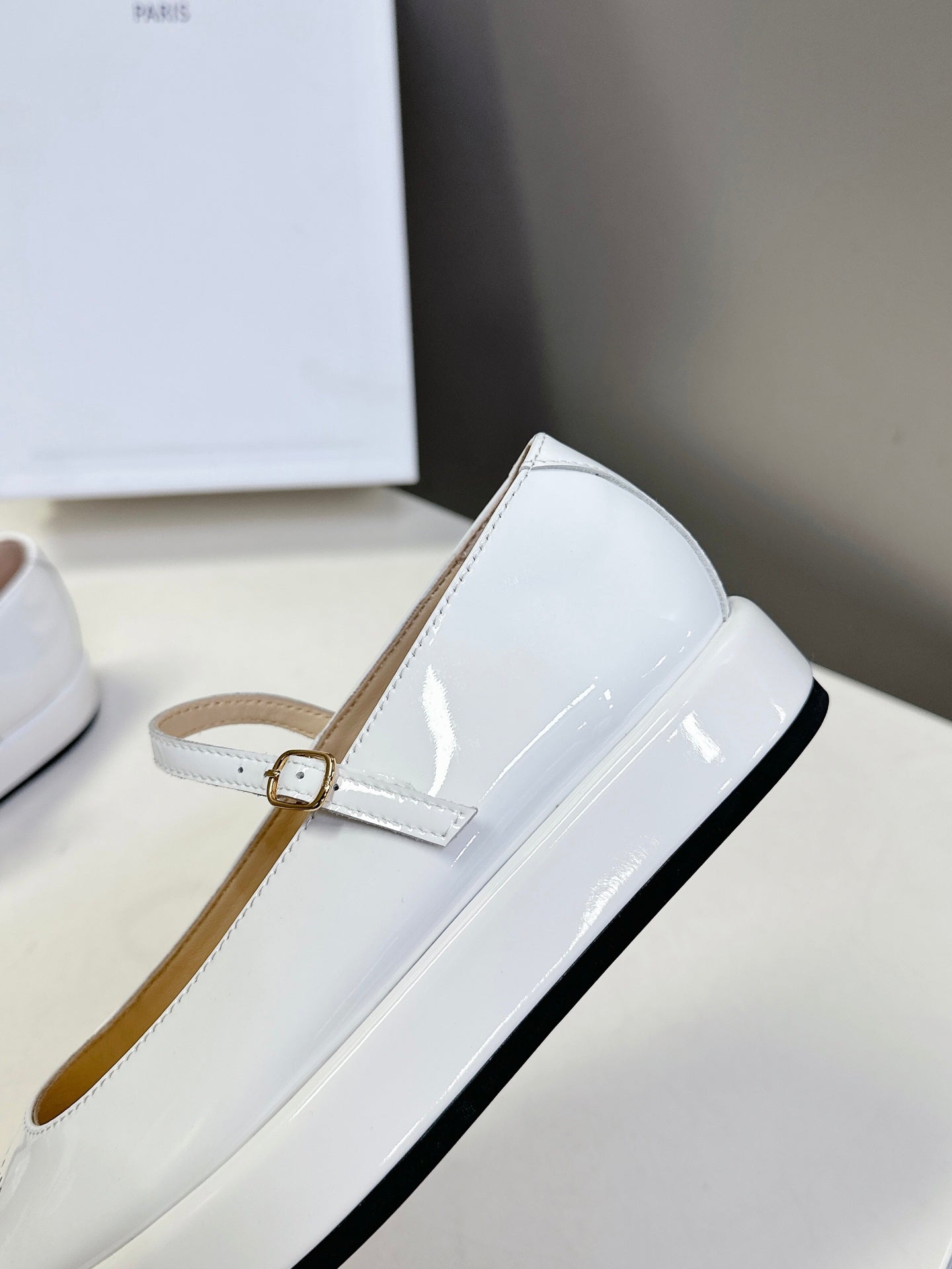 Celine CELINE Ballet Flats White Patent Leather 285930