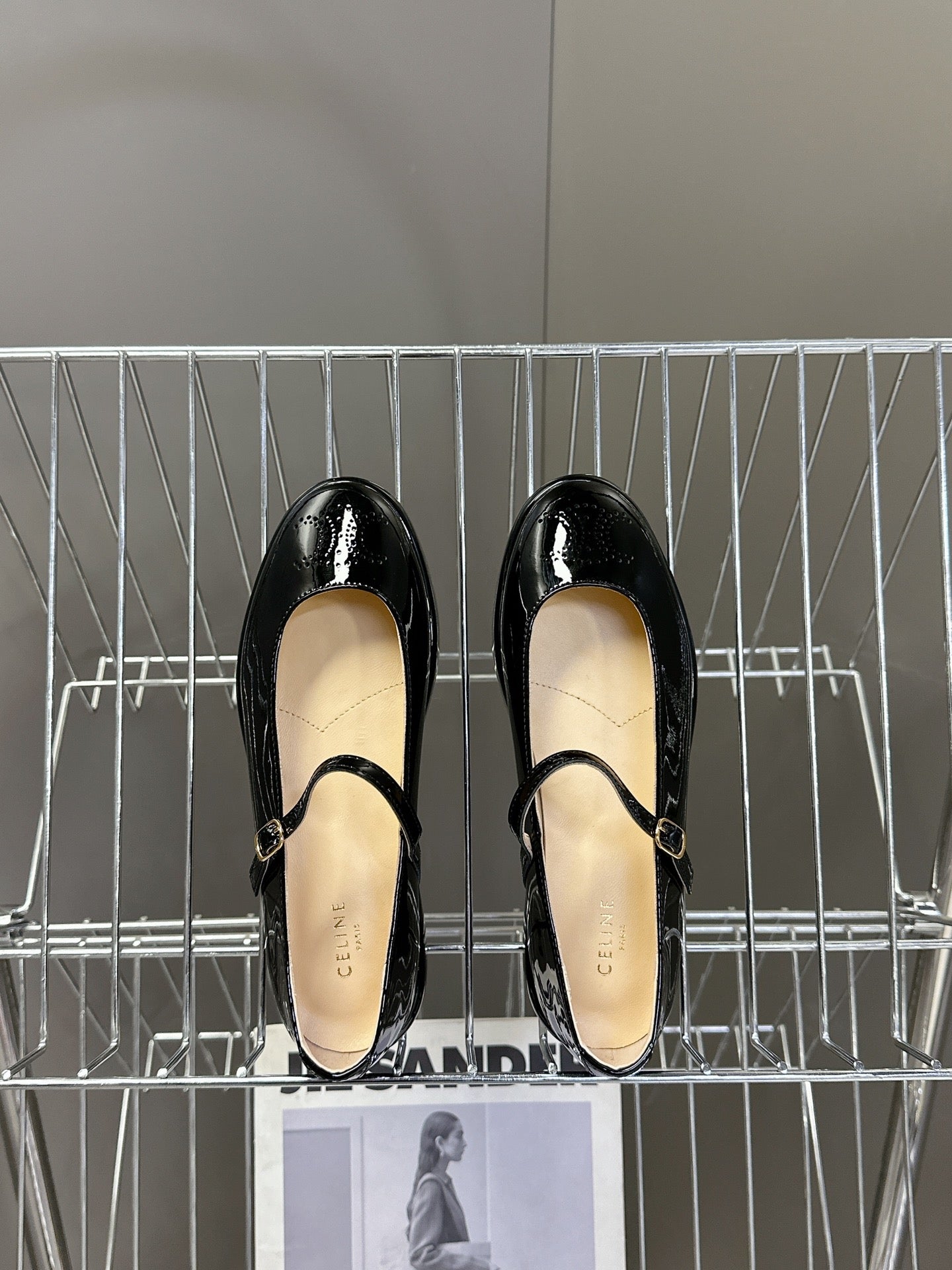 Celine CELINE Ballet Flats Black Patent Leather 285931