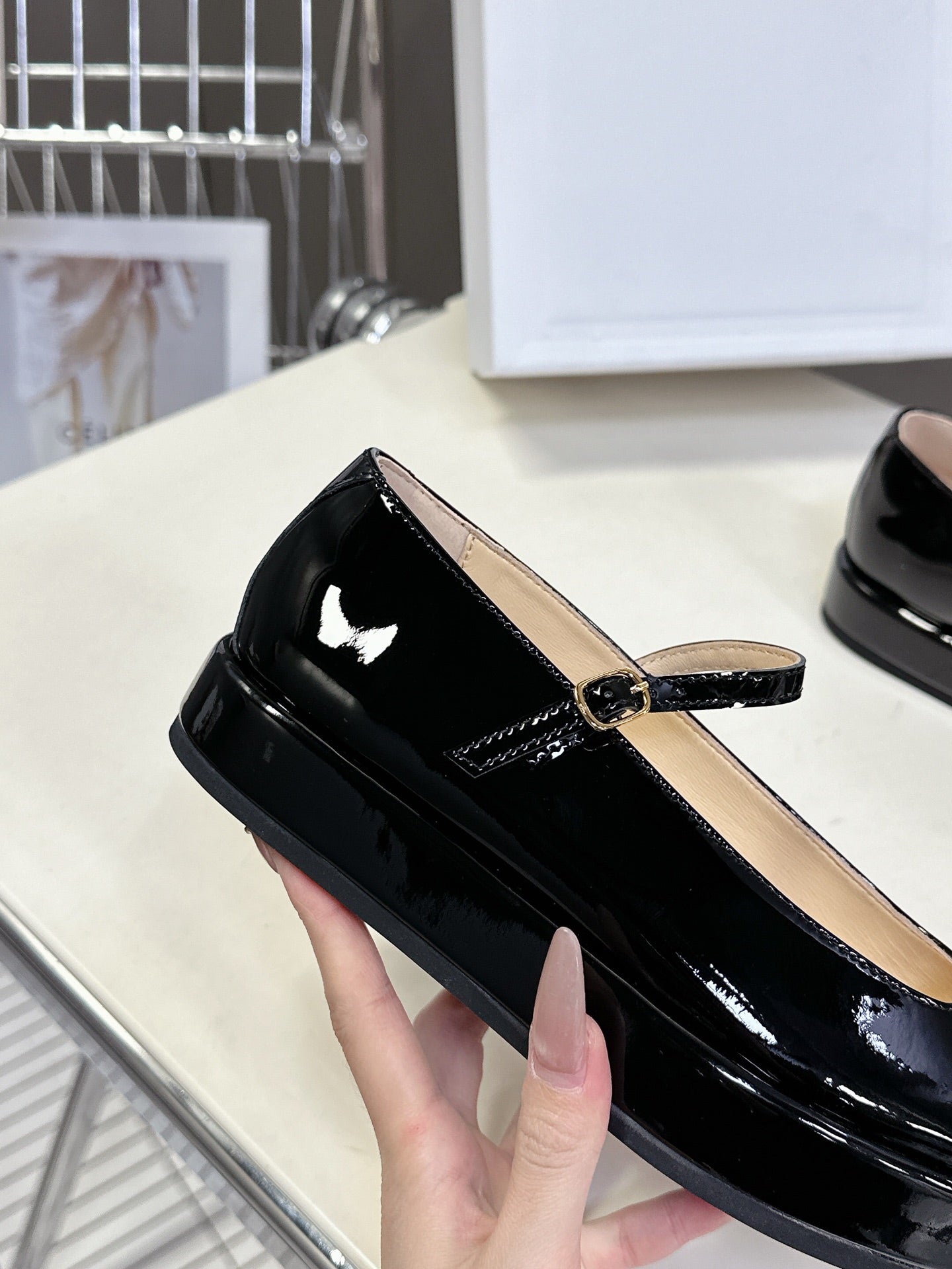 Celine CELINE Ballet Flats Black Patent Leather 285931