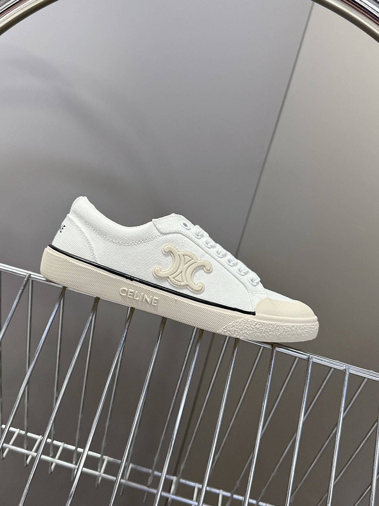 Celine CELINE 25 Sneaker White Beige Canvas 285970