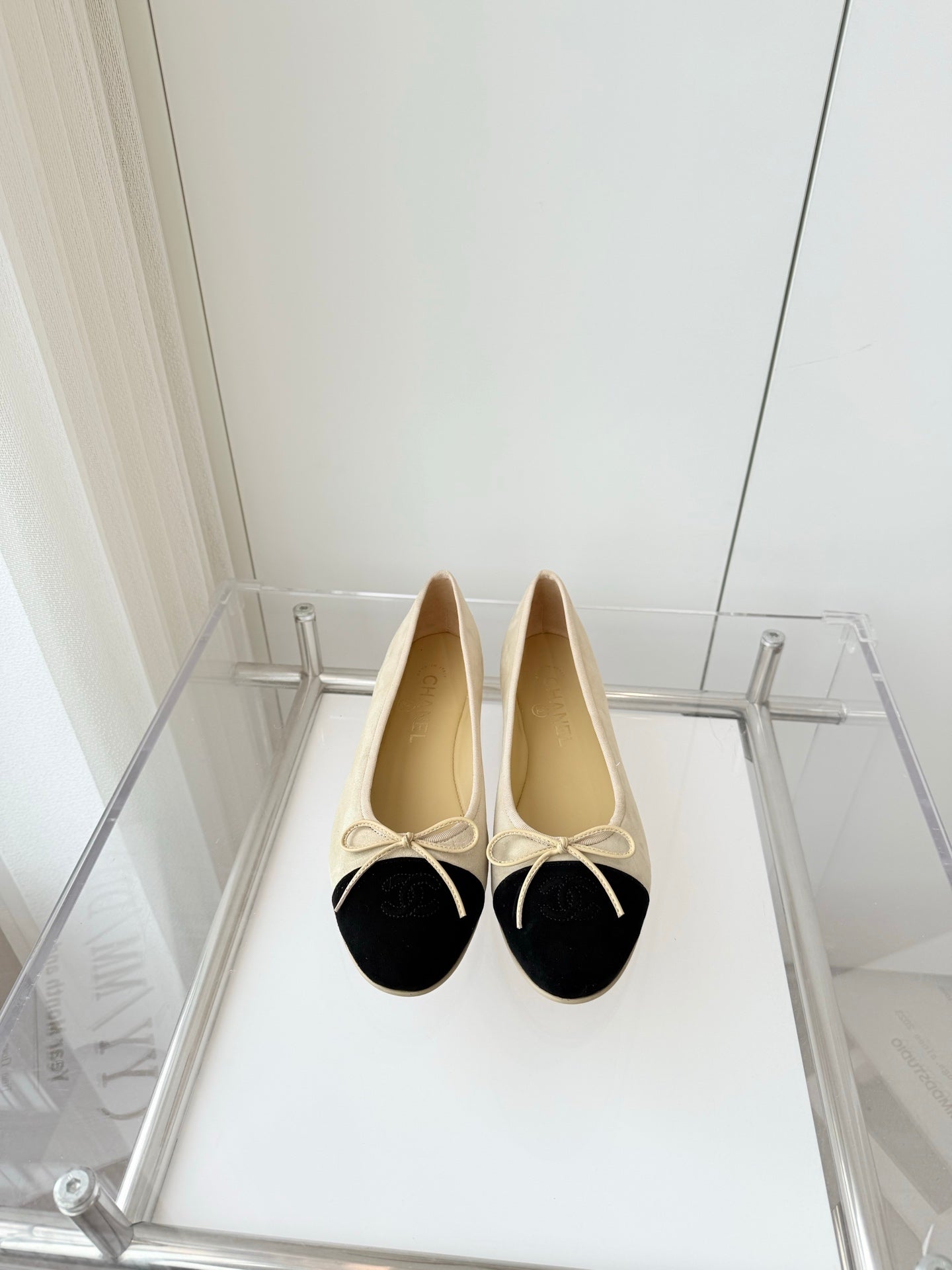 CHANEL Ballet Flat Yellow Pastel Suede 238762
