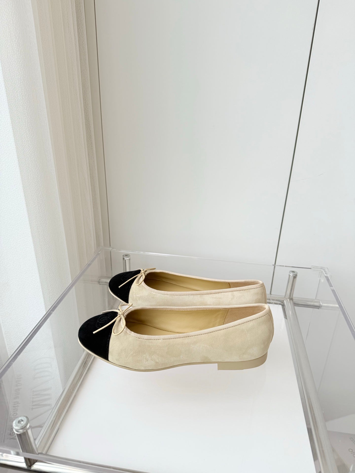 CHANEL Ballet Flat Yellow Pastel Suede 238762