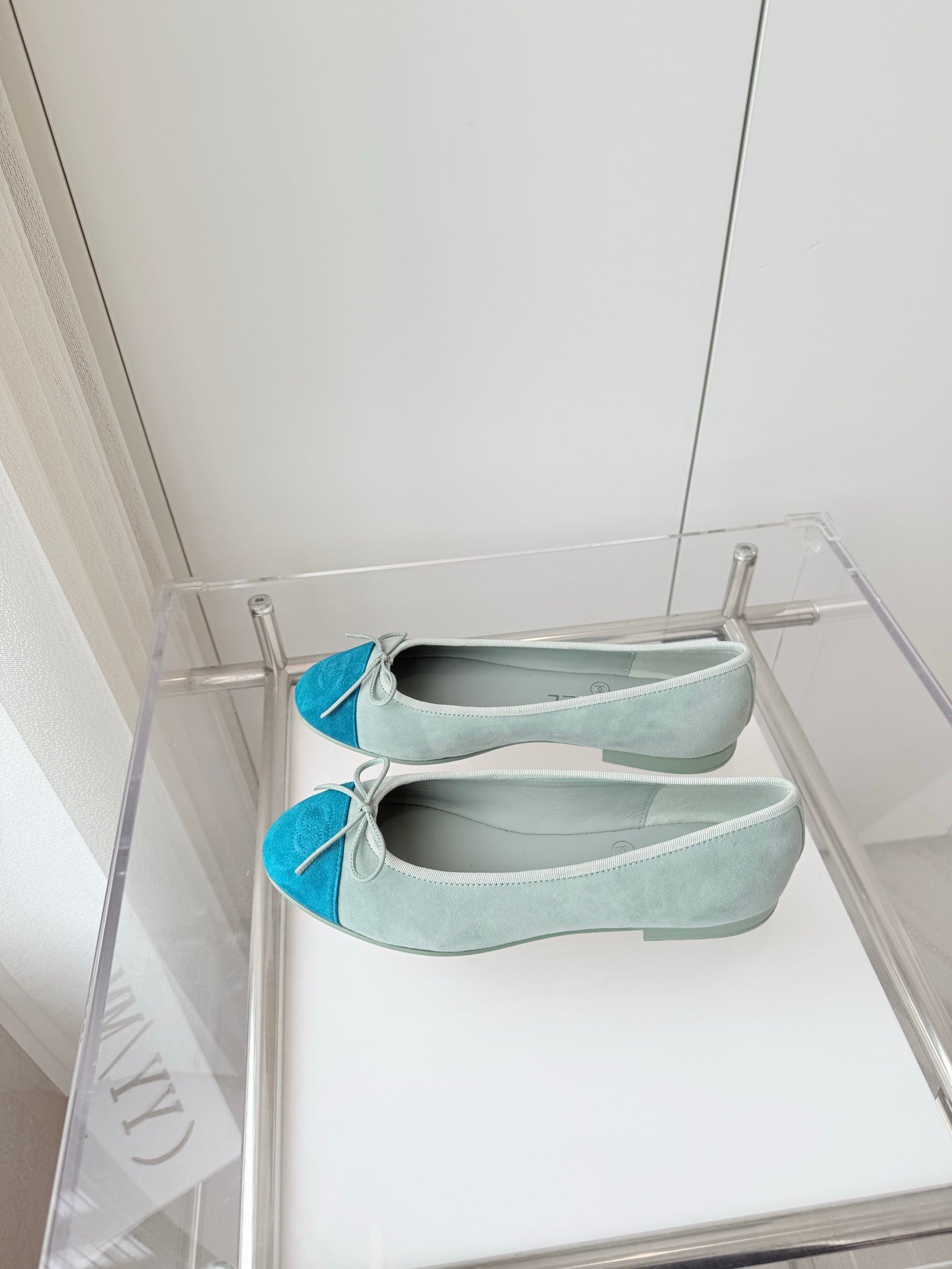 CHANEL Ballet Flat Baby Blue Suede 238761