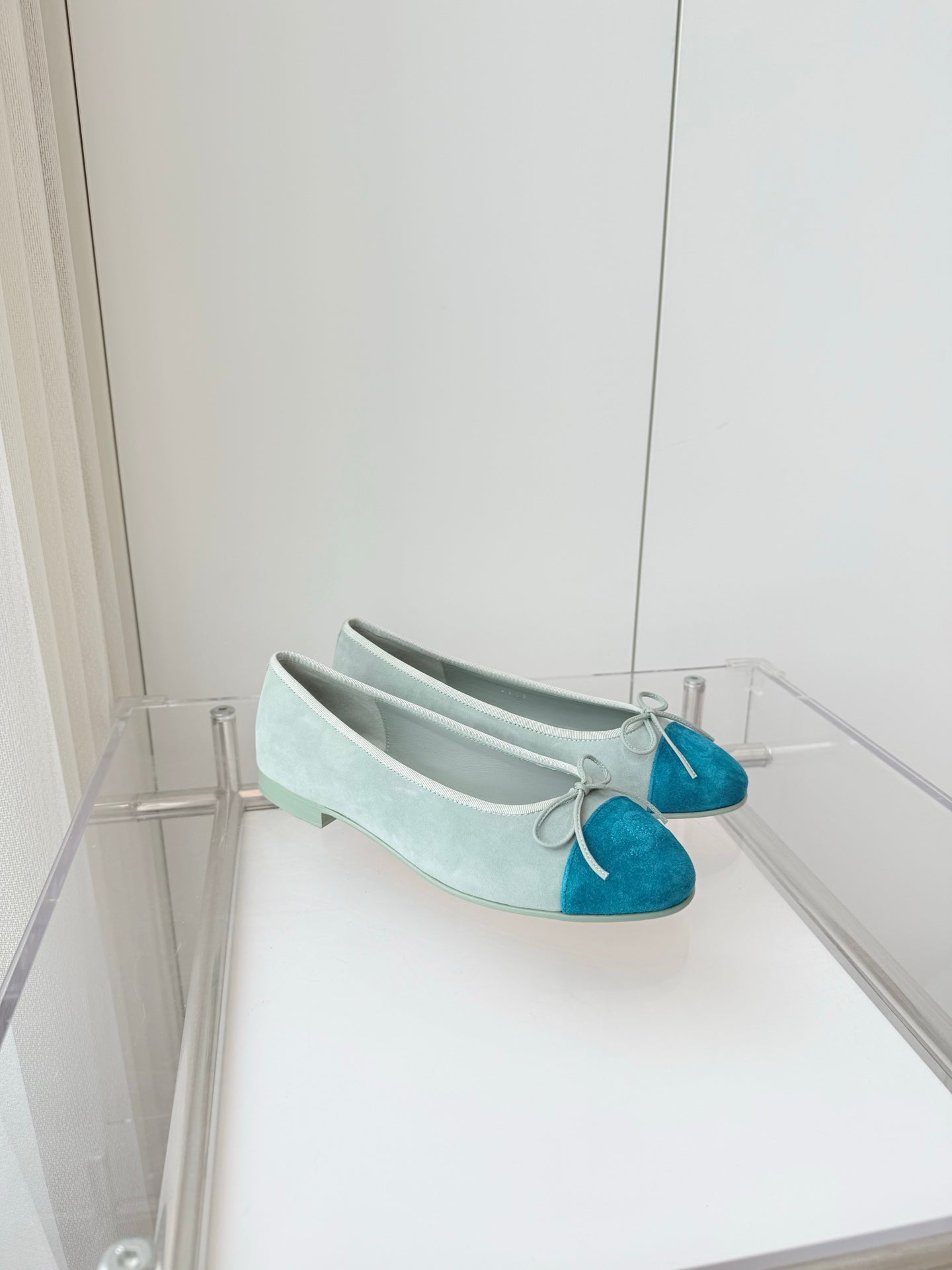 CHANEL Ballet Flat Baby Blue Suede 238761