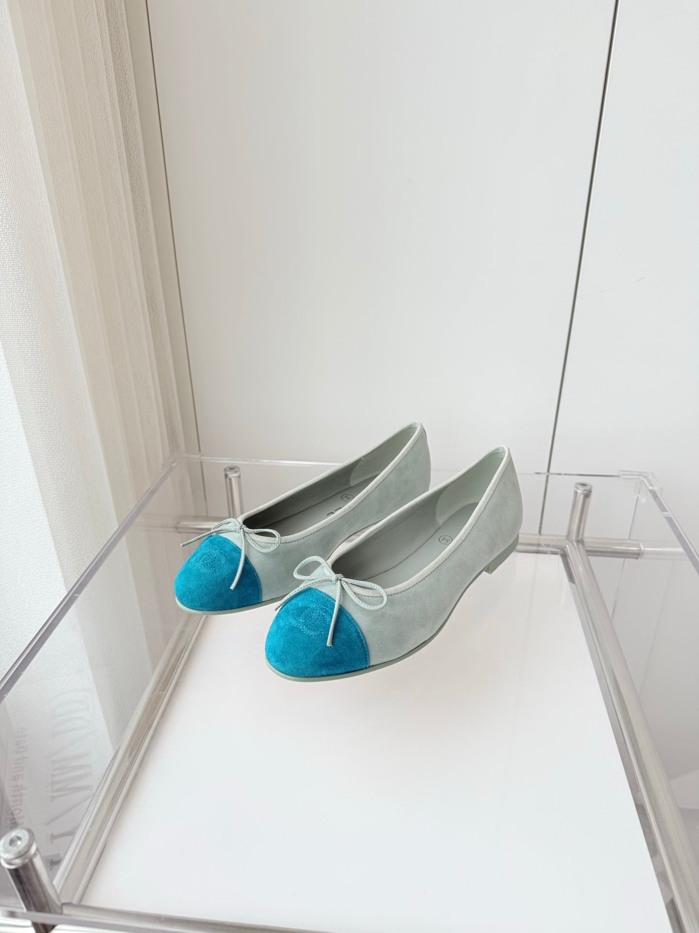 CHANEL Ballet Flat Baby Blue Suede 238761