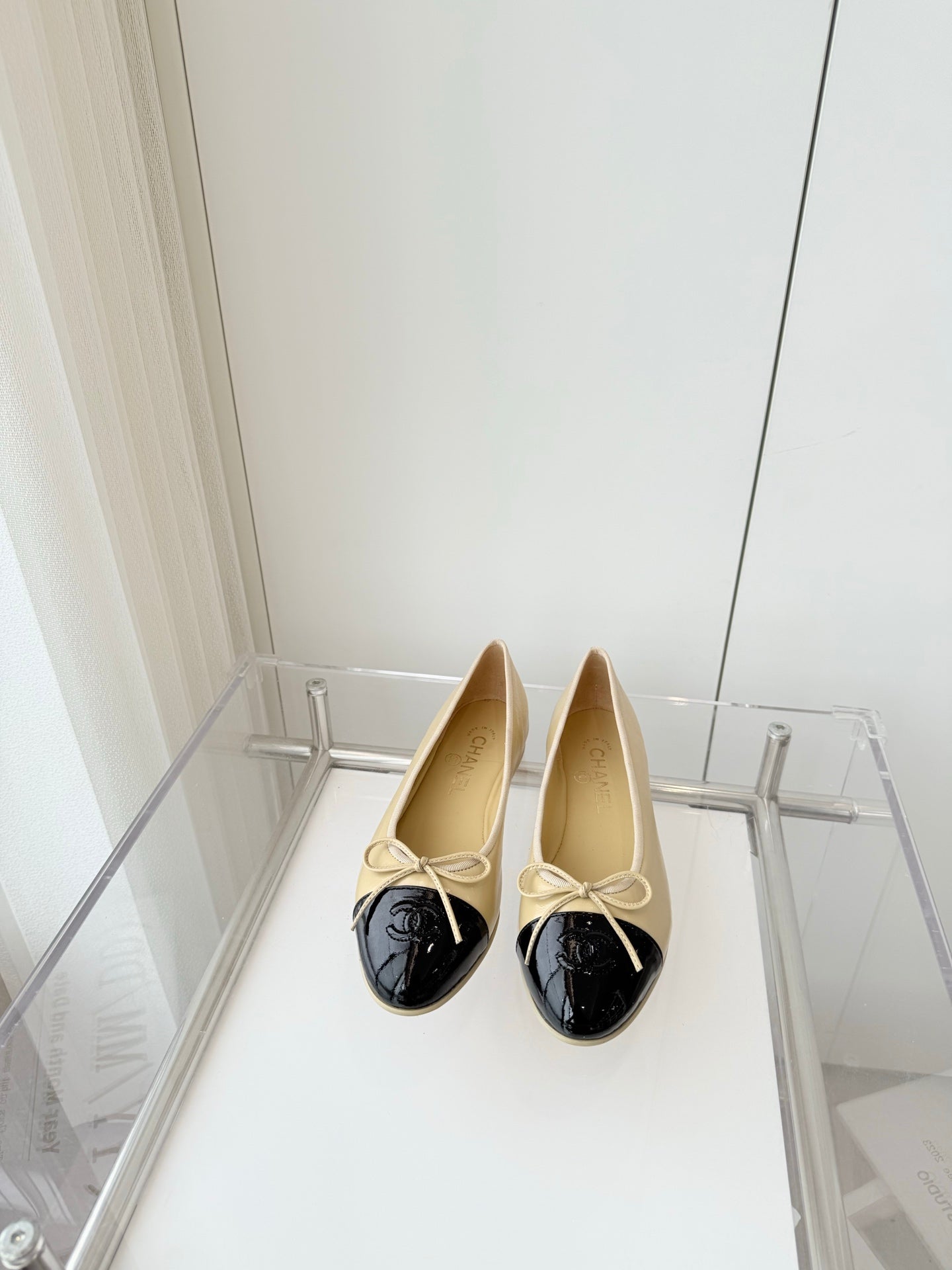CHANEL Ballet Flat Yellow Pastel Leather 238769