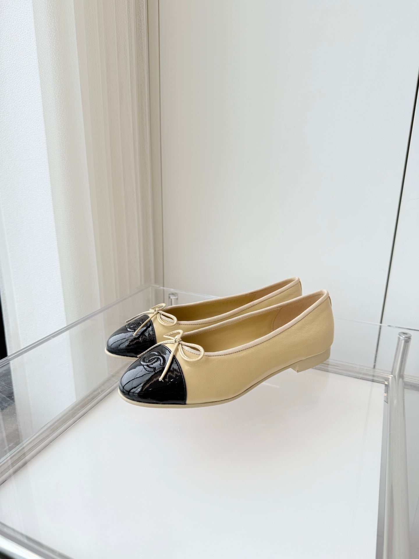 CHANEL Ballet Flat Yellow Pastel Leather 238769