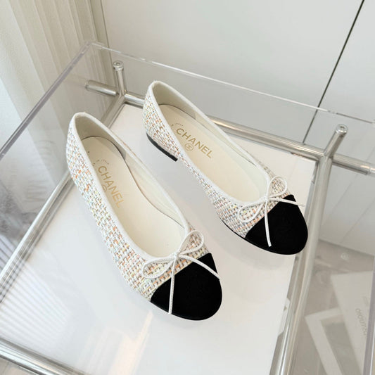 CHANEL Ballet Flat Beige mix Multicolor Fabric 238775