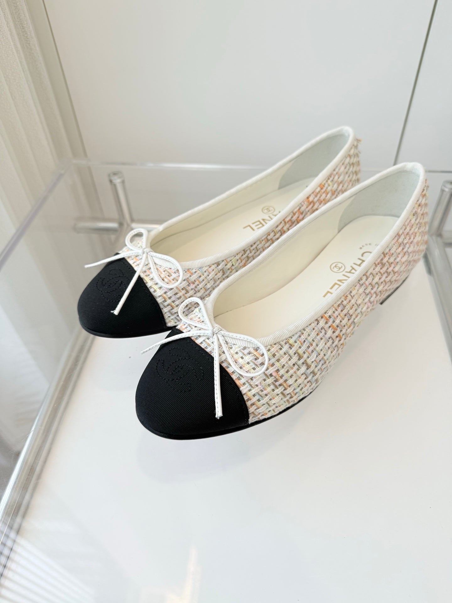 CHANEL Ballet Flat Beige mix Multicolor Fabric 238775