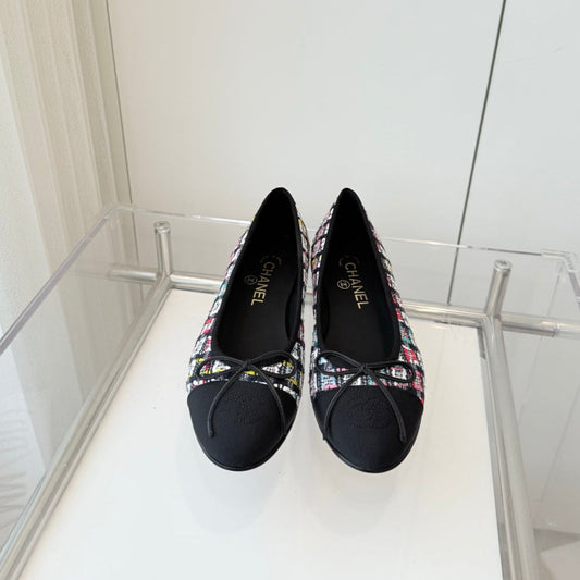 CHANEL Ballet Flat Multicolor Fabric 238776