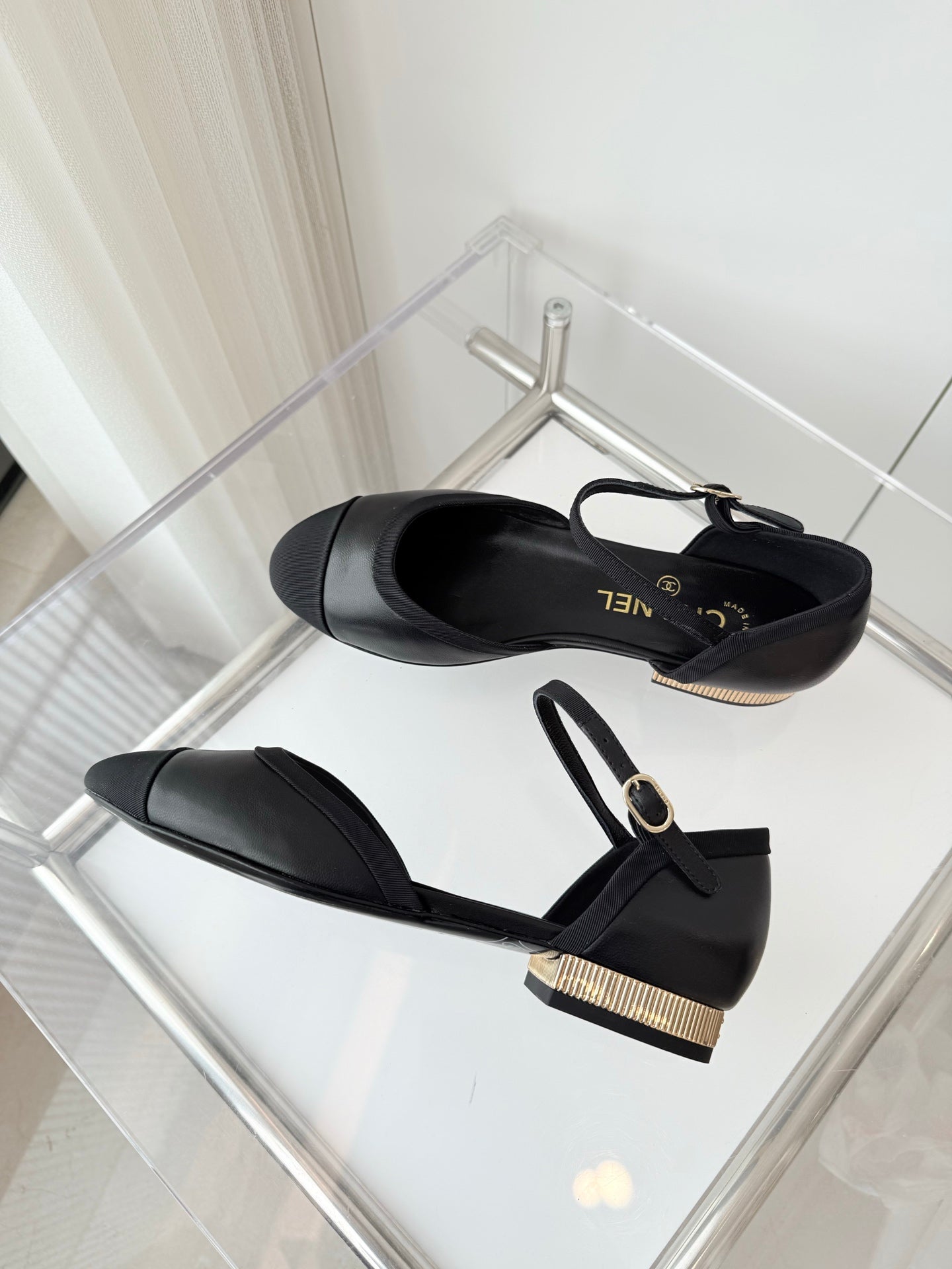 CHANEL 25 Mary Jane Black Sheepskin 238754