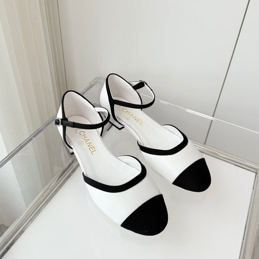 CHANEL 25 Mary Jane White Sheepskin 238755