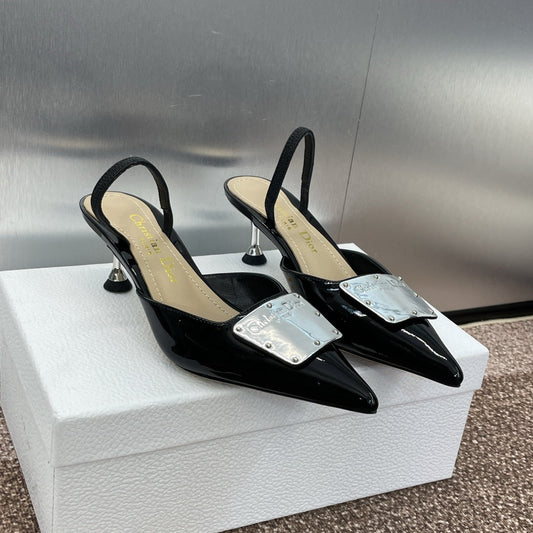 DIOR Slingback 65mm Glossy Black Cowhide