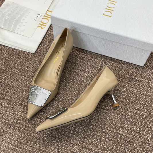 DIOR Pumps 65mm Glossy Beige Cowhide