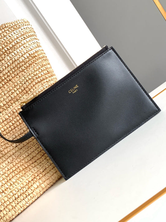 Celine teen supple classic panier 21cm raffia black calfskin