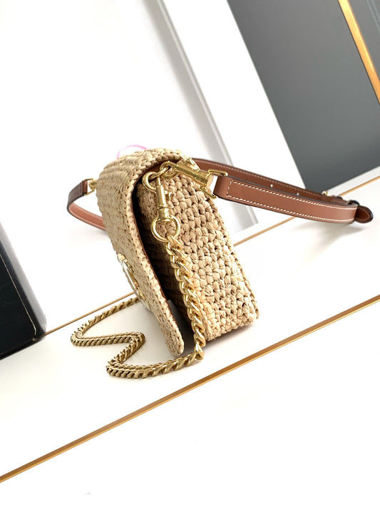 Celine celin multipochette 23 beige raffia trimmings calfskin