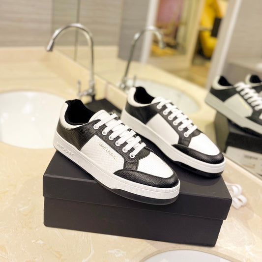 Saint Laurent SL SL/61 SNEAKERS WHITE-BLACK CALFSKIN