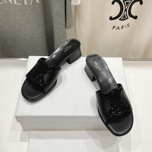 Celine CELINE 25C CLEMENCE MULE BLACK SHEEPSKIN 236751