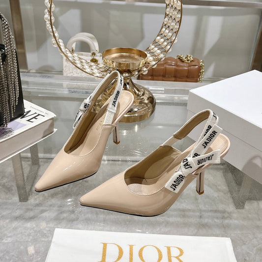 DIOR JA DIOR Slingback 85 Beige Patent Calfskin