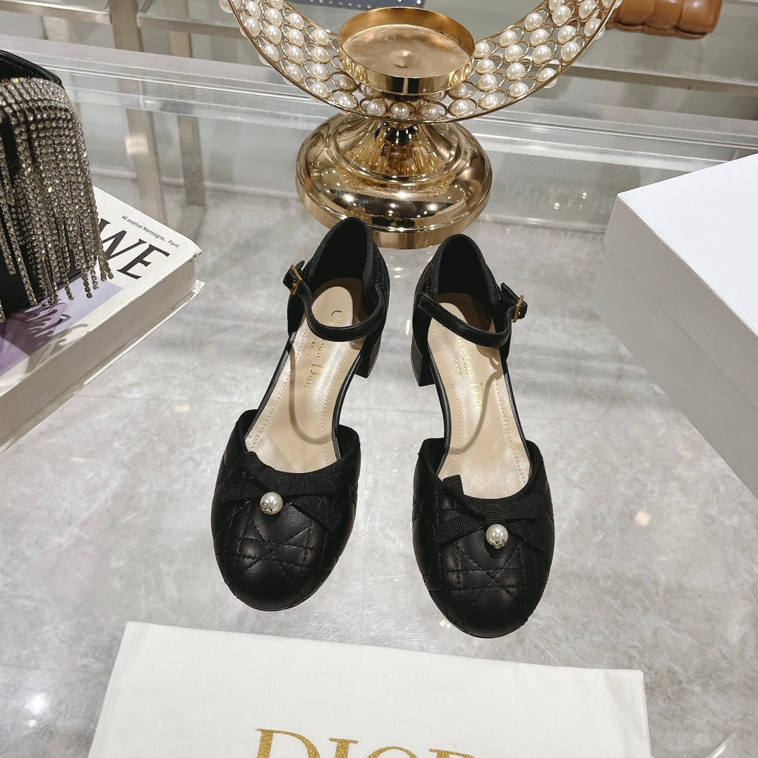 DIOR Ballet Pump Black Quilted Cowhide