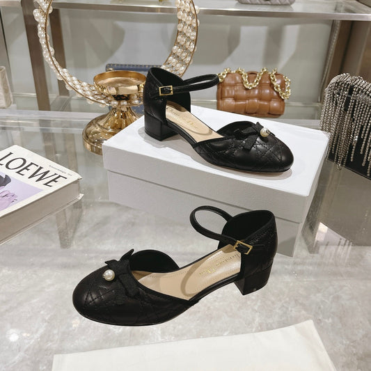 DIOR Ballet Pump Black Quilted Cowhide
