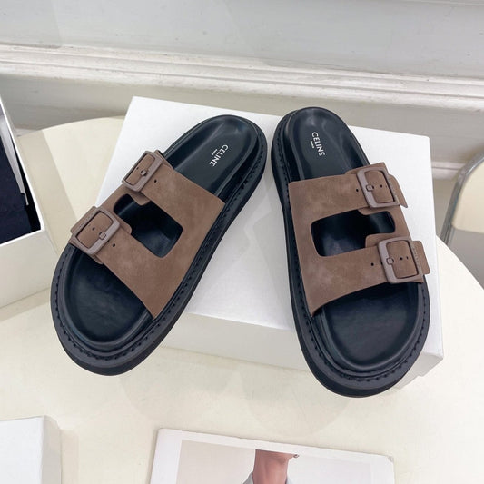Celine DAD SANDAL MULE IN MEIDUM BROWN SUEDE
