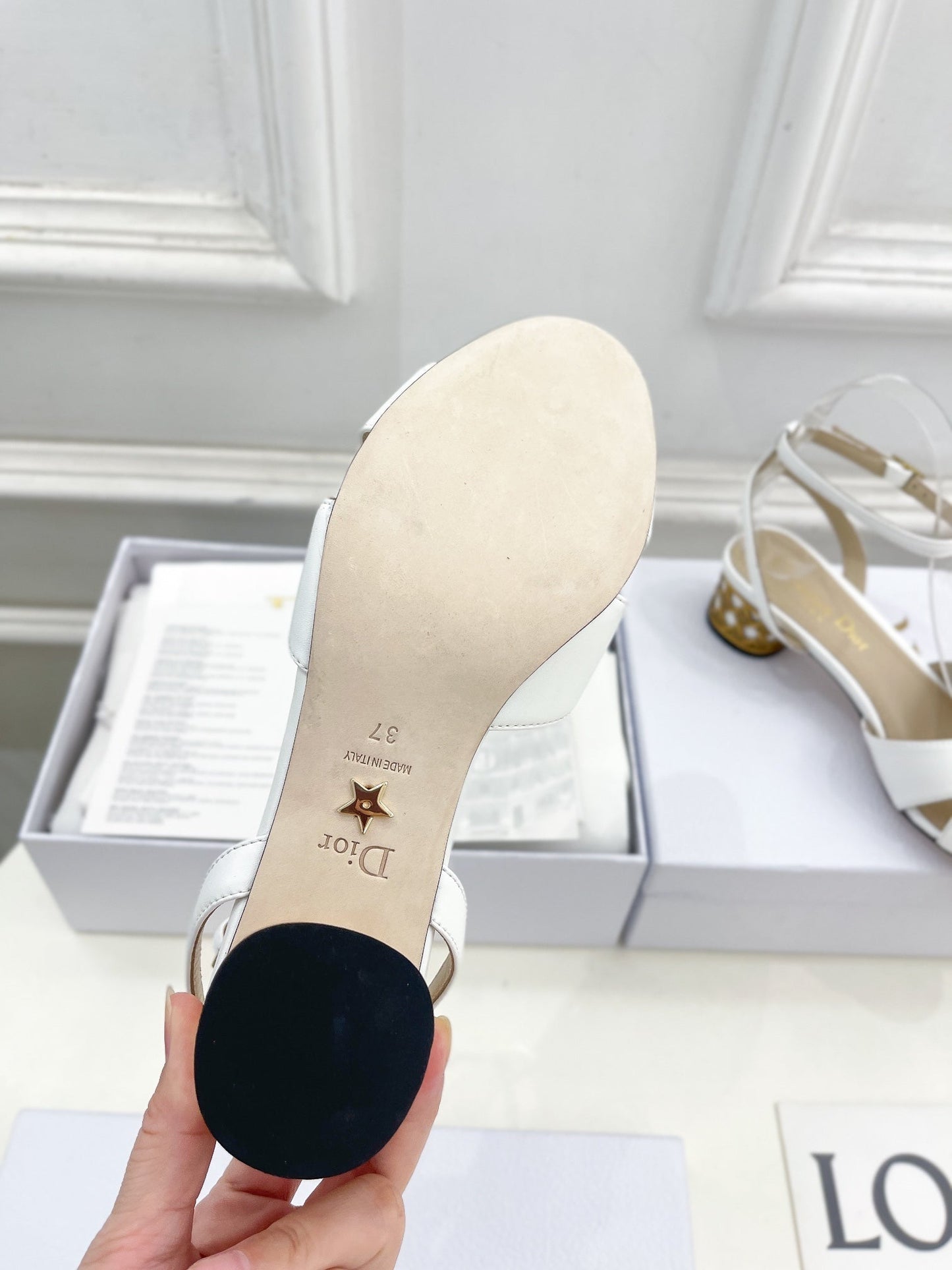 DIOR Icon Heeled Sandal 40mm White Calfskin