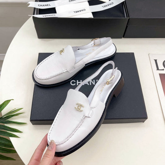 CHANEL 25S Loafer White Calfskin