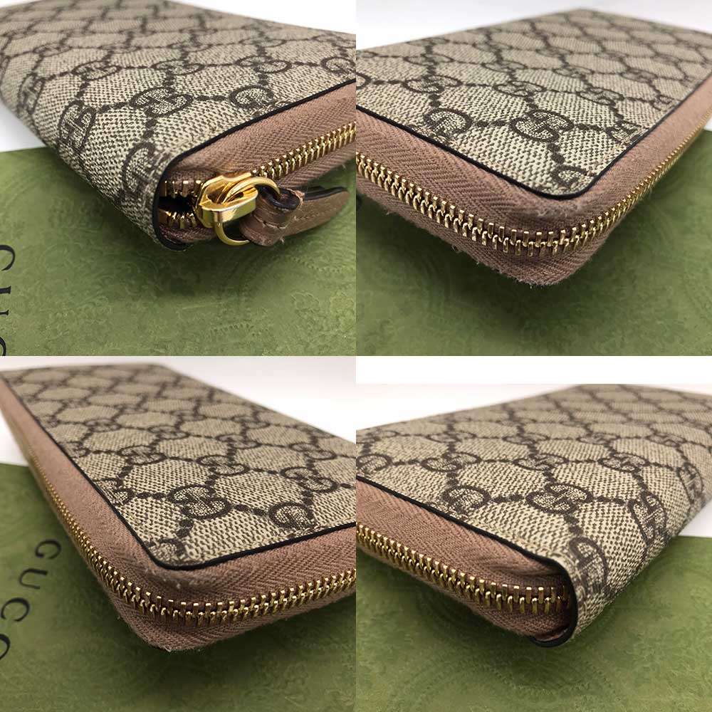Gucci GG Supreme Double G Zip Around Wallet
