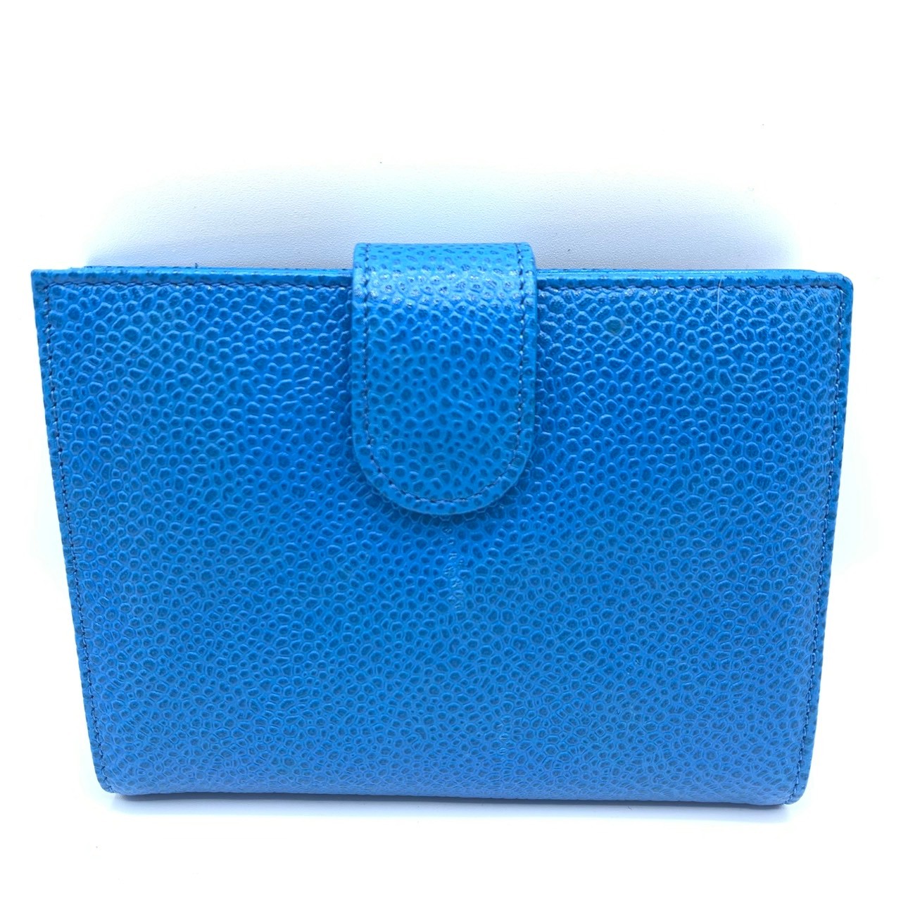 Chanel Caviar Skin Bifold Wallet Blue