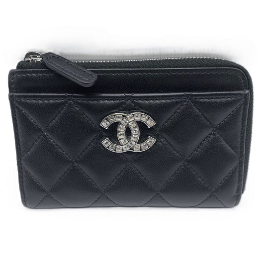 Chanel Lambskin Coin Card Case Black