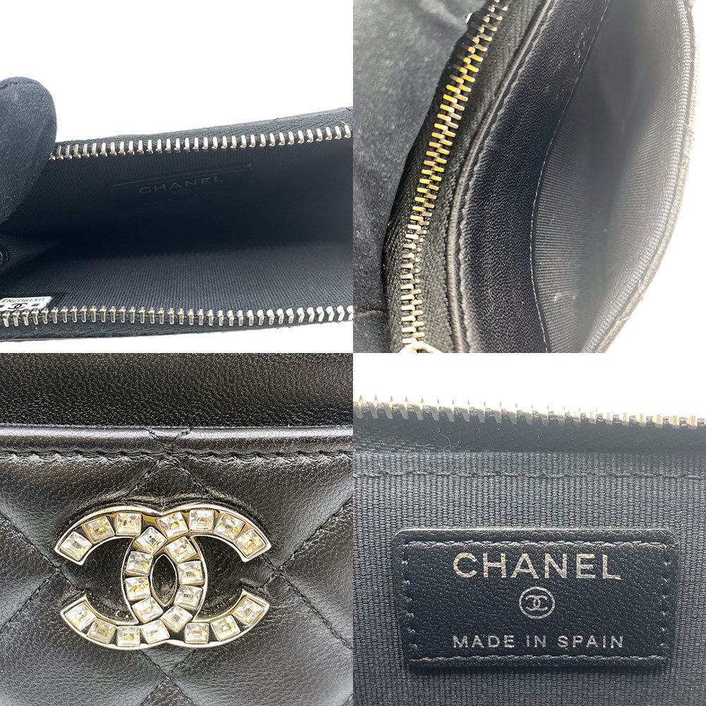 Chanel Lambskin Coin Card Case Black