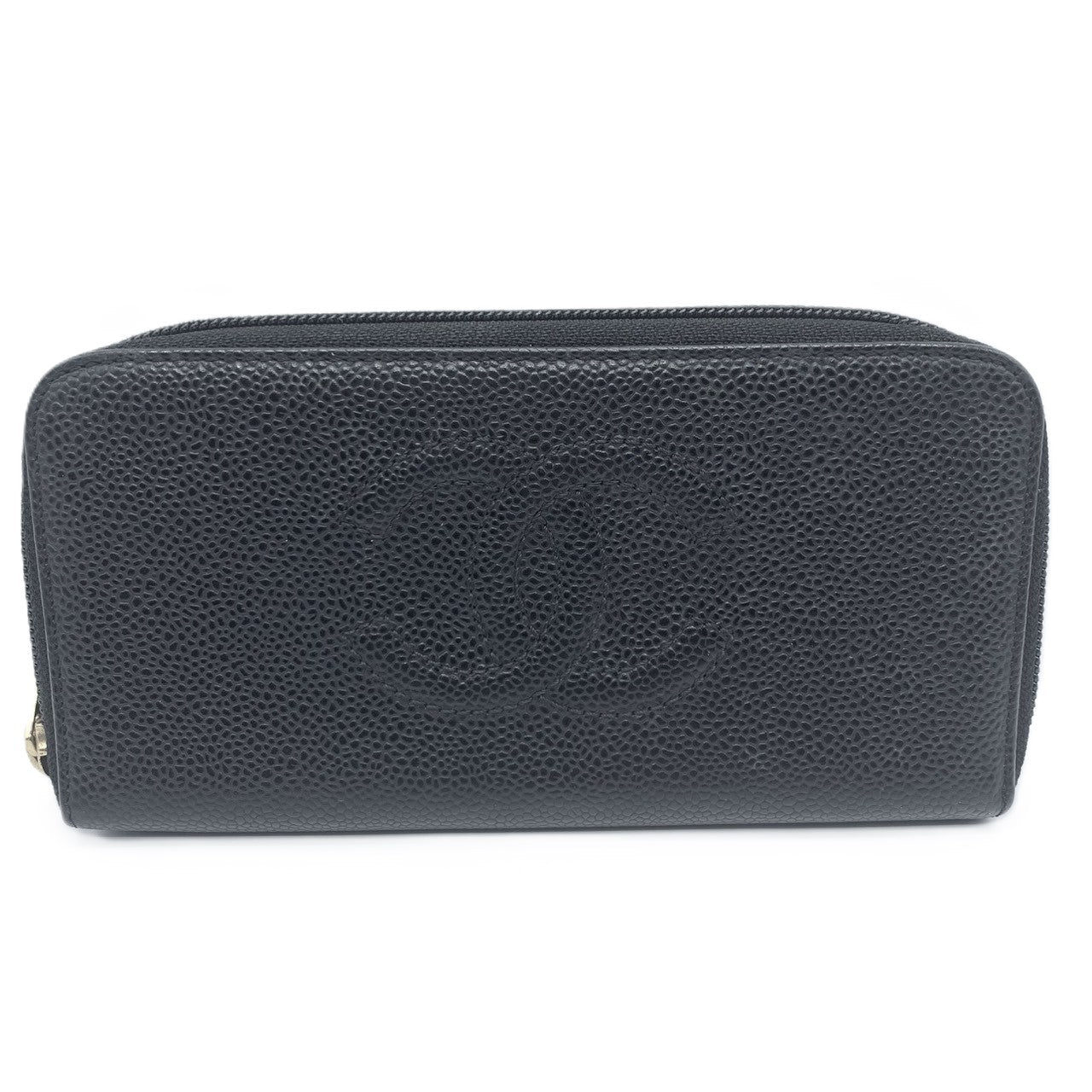 Chanel Caviar Skin Zip Wallet Black