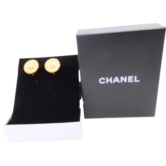 Chanel Vintage 1997 Earrings Gold Flower Motif
