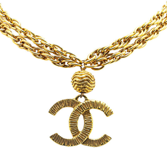 Chanel Coco Mark Chain Necklace Gold
