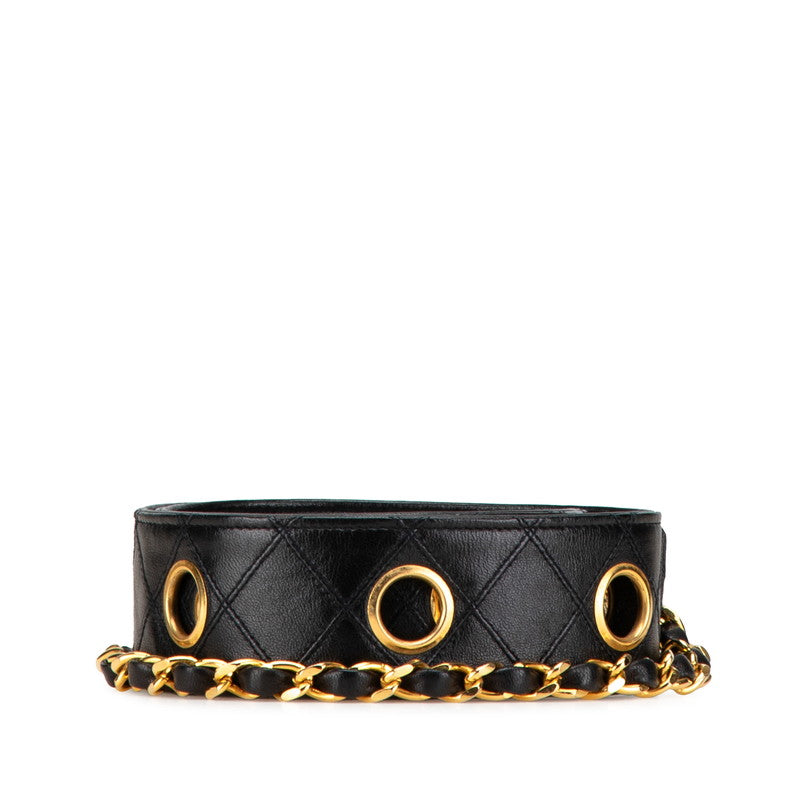 Chanel Bicolore Leather Belt Black