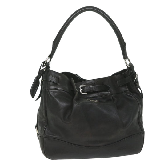 PRADA Shoulder Bag Leather Black  ki3947