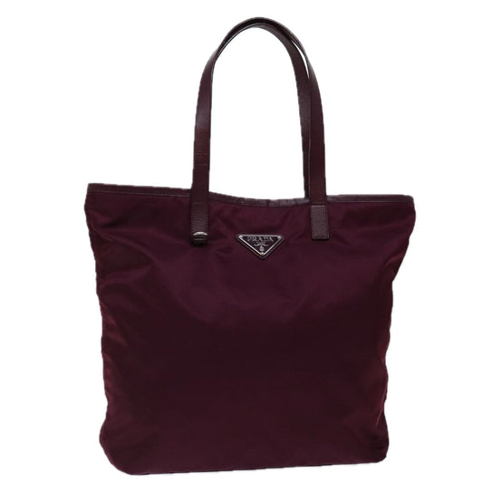 PRADA Tote Bag Nylon Wine Red  ki4335