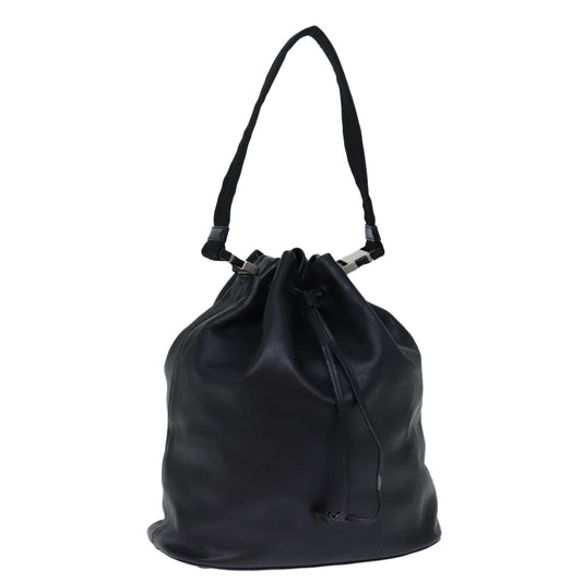 PRADA Shoulder Bag Leather Black  ki4379