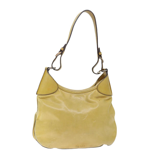 PRADA Shoulder Bag Leather Yellow  ki4389