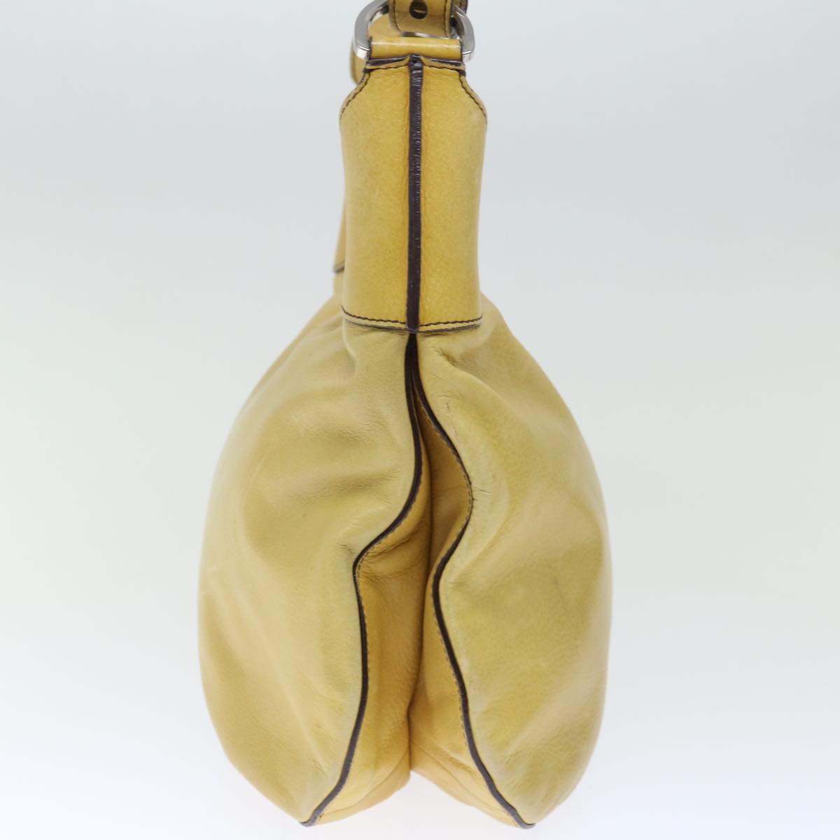PRADA Shoulder Bag Leather Yellow  ki4389