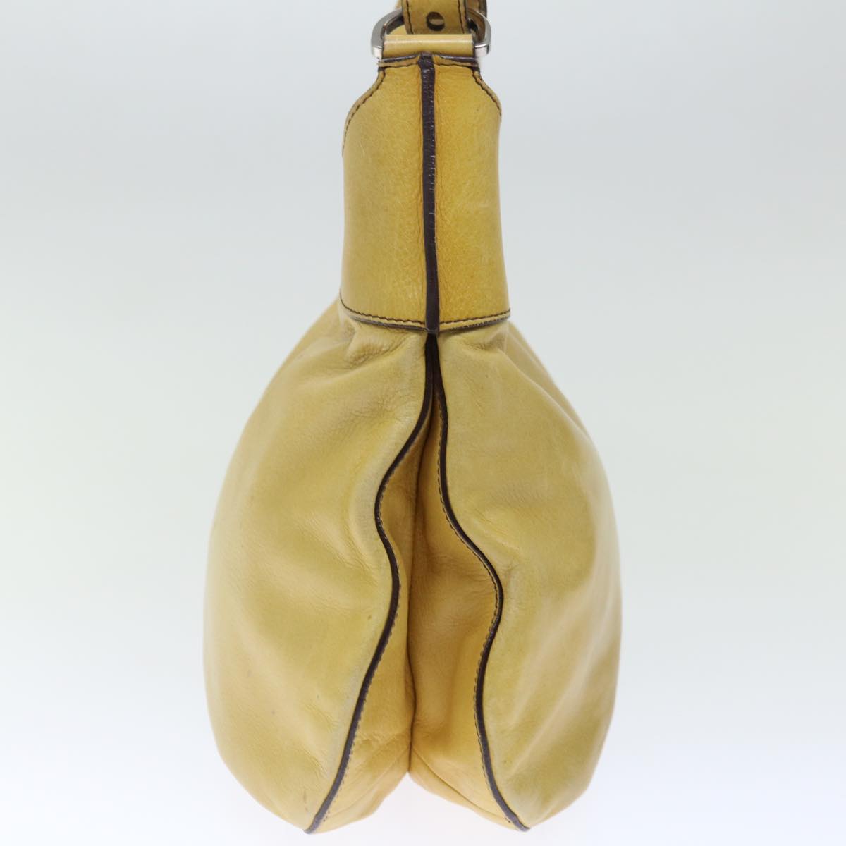 PRADA Shoulder Bag Leather Yellow  ki4389