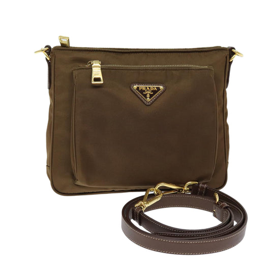 PRADA Shoulder Bag Nylon Brown  ki4473