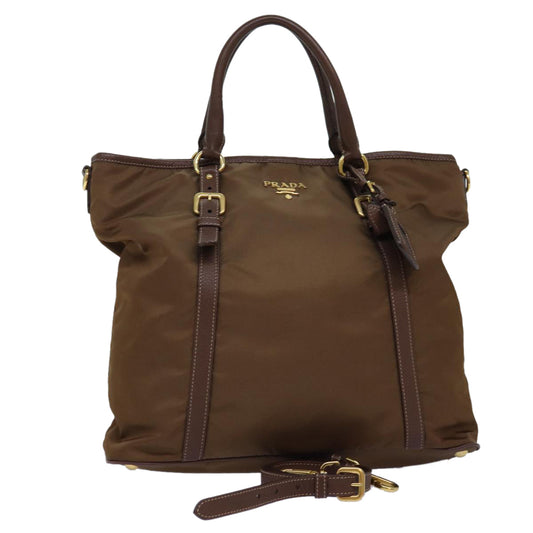 PRADA Tote Bag Nylon 2way Brown  ki4513