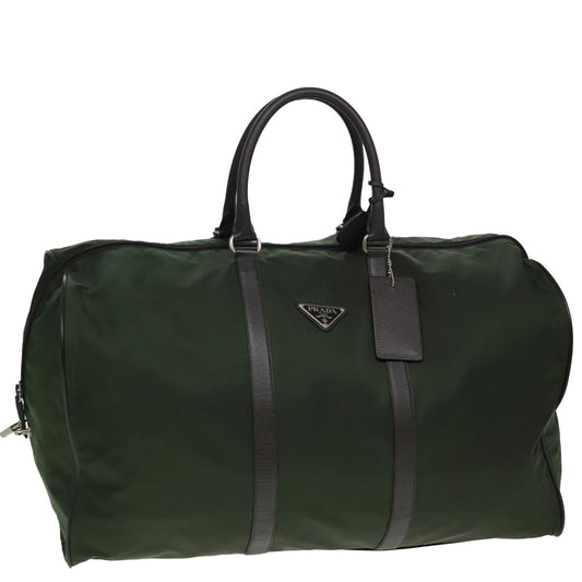 PRADA Boston Bag Nylon Khaki Brown  ki4638