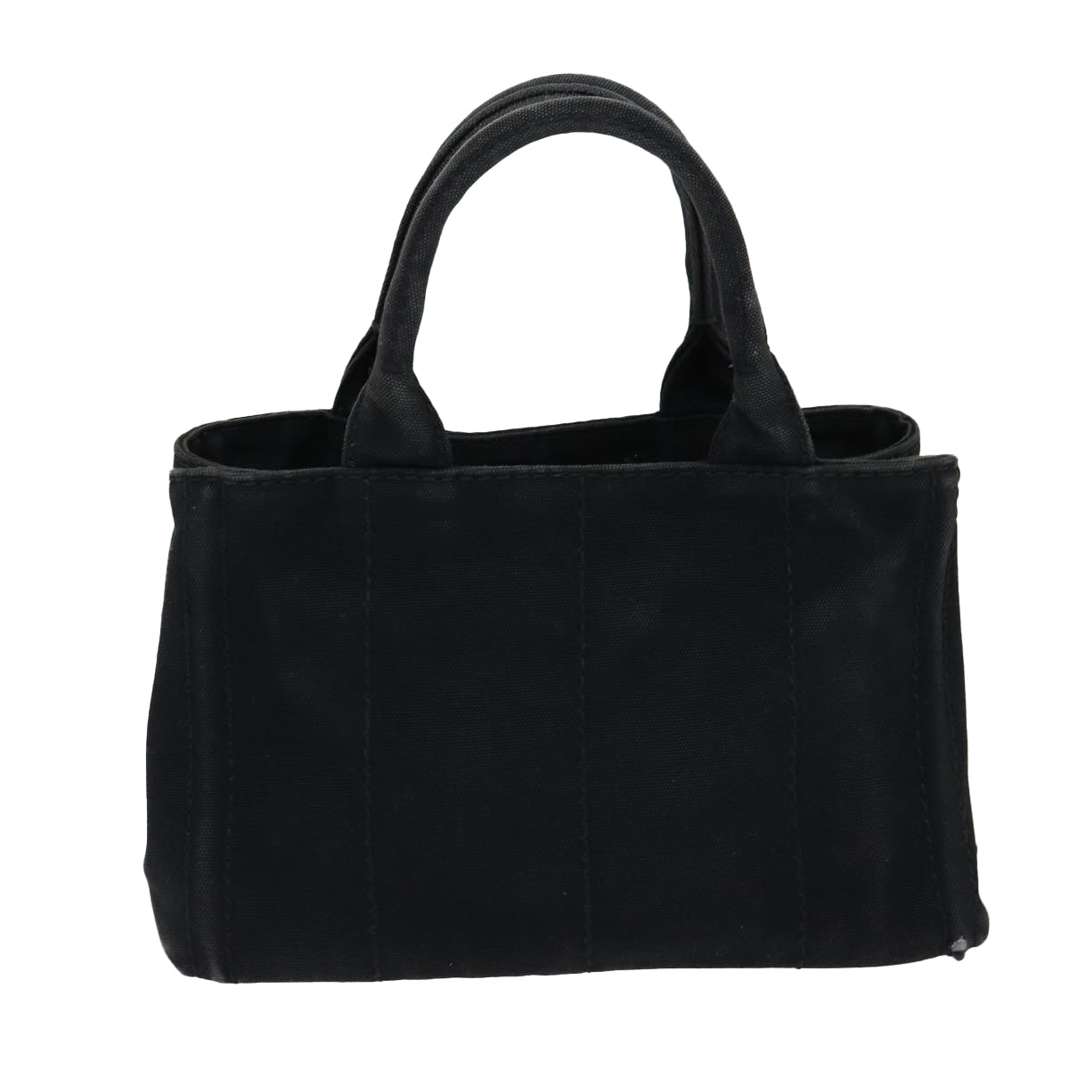 PRADA Canapa PM Hand Bag Canvas 2way Black  ki4653