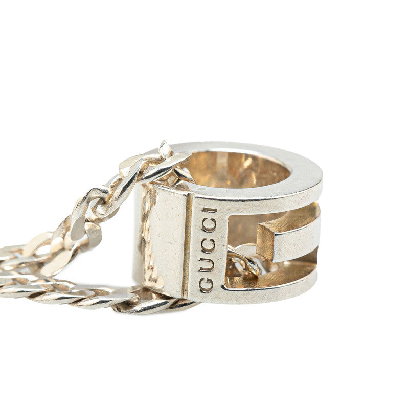 Gucci Silver Cutout G Ring Necklace