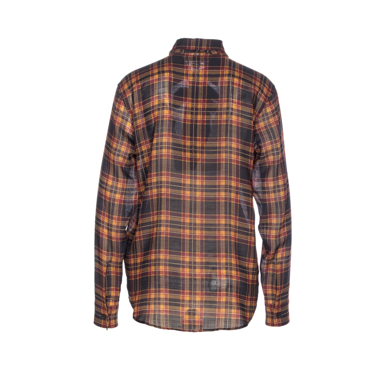 Saint Laurent Women Lavalliere Blouse In Silk Tartan Charmeuse
