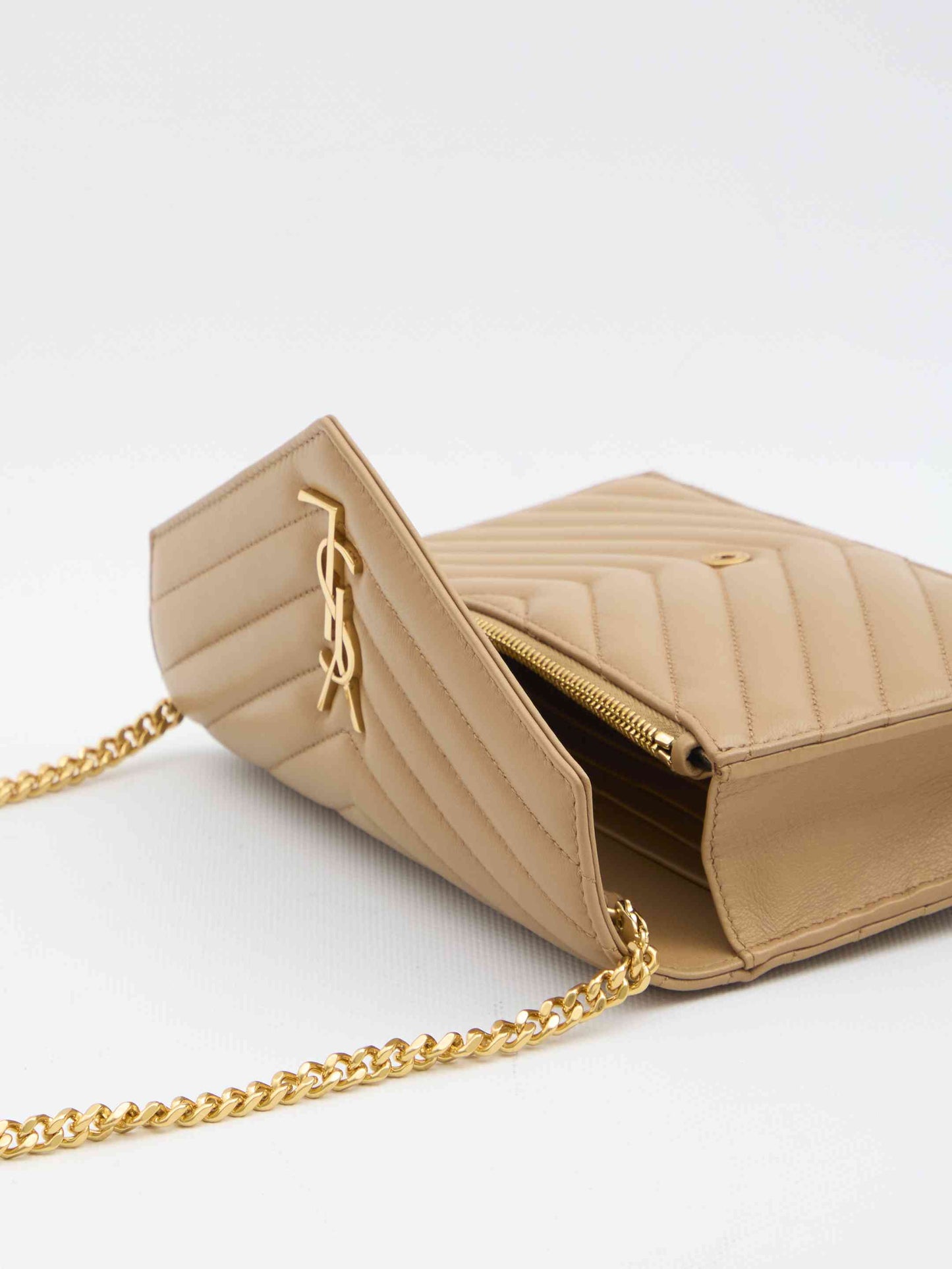 Saint Laurent Women Envelope Cassandre Wallet With Chain