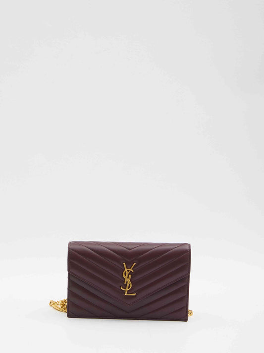 Saint Laurent Women Envelope Cassandre Wallet With Chain